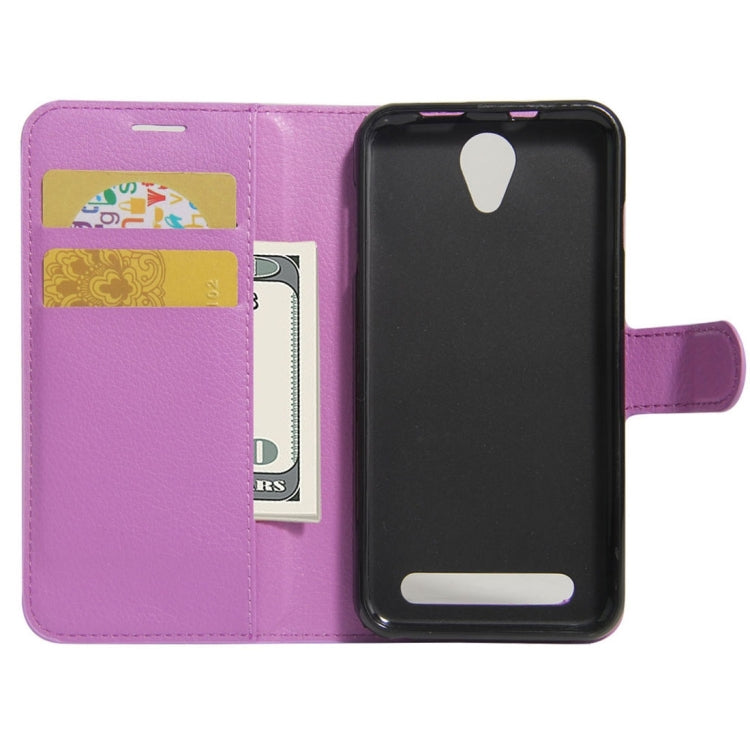 For Acer Liquid Z6 Litchi Texture Horizontal Flip PU Leather Case with Holder & Card Slots & Wallet