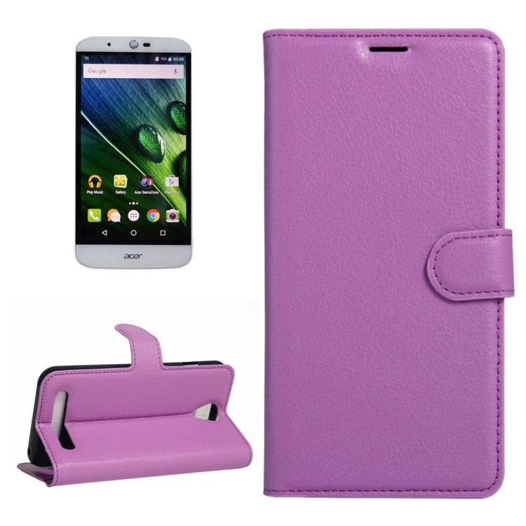 For Acer Liquid Z6 Litchi Texture Horizontal Flip PU Leather Case with Holder & Card Slots & Wallet