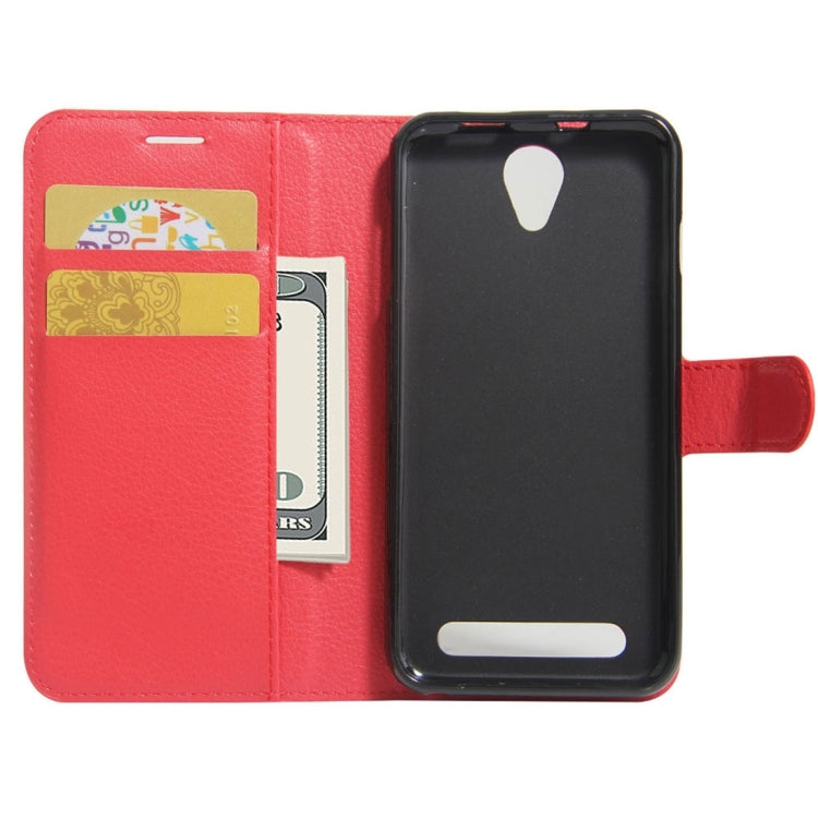 For Acer Liquid Z6 Litchi Texture Horizontal Flip PU Leather Case with Holder & Card Slots & Wallet