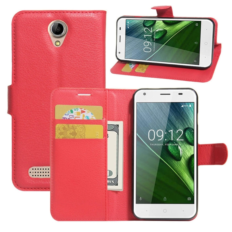 For Acer Liquid Z6 Litchi Texture Horizontal Flip PU Leather Case with Holder & Card Slots & Wallet