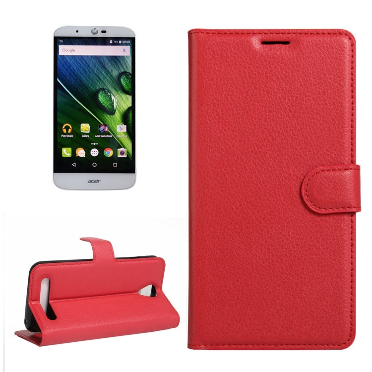 For Acer Liquid Z6 Litchi Texture Horizontal Flip PU Leather Case with Holder & Card Slots & Wallet