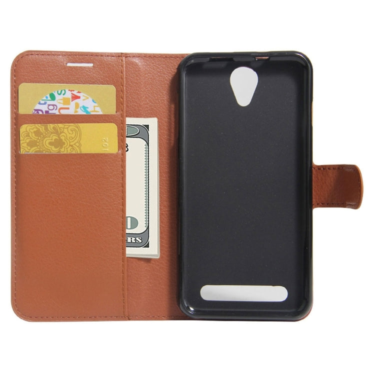 For Acer Liquid Z6 Litchi Texture Horizontal Flip PU Leather Case with Holder & Card Slots & Wallet