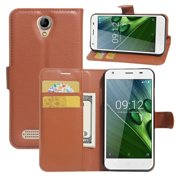 For Acer Liquid Z6 Litchi Texture Horizontal Flip PU Leather Case with Holder & Card Slots & Wallet