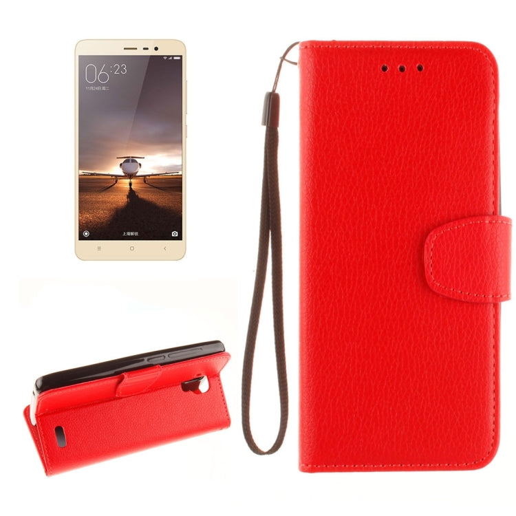 For Xiaomi Redmi Note 3 Litchi Texture Horizontal Flip PU Leather Case with Holder & Card Slots & Wallet & Photo Frame & Lanyard