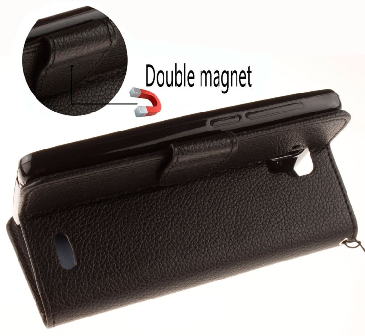 For Lenovo A536 Litchi Texture Horizontal Flip PU Leather Case with Holder & Card Slots & Wallet & Photo Frame & Lanyard