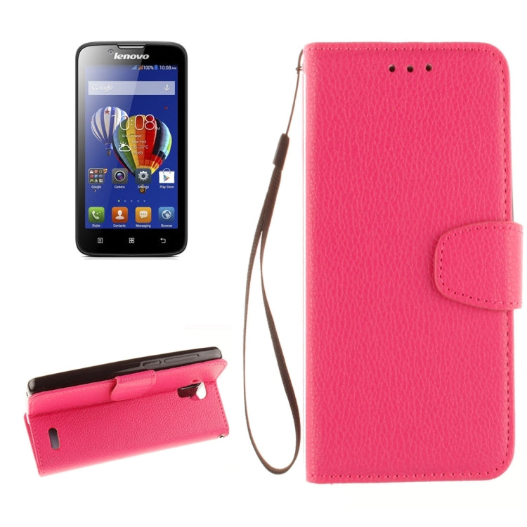For Lenovo A536 Litchi Texture Horizontal Flip PU Leather Case with Holder & Card Slots & Wallet & Photo Frame & Lanyard