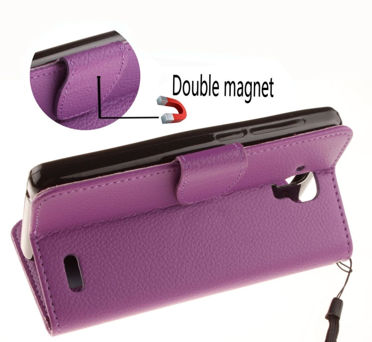 For Lenovo A536 Litchi Texture Horizontal Flip PU Leather Case with Holder & Card Slots & Wallet & Photo Frame & Lanyard