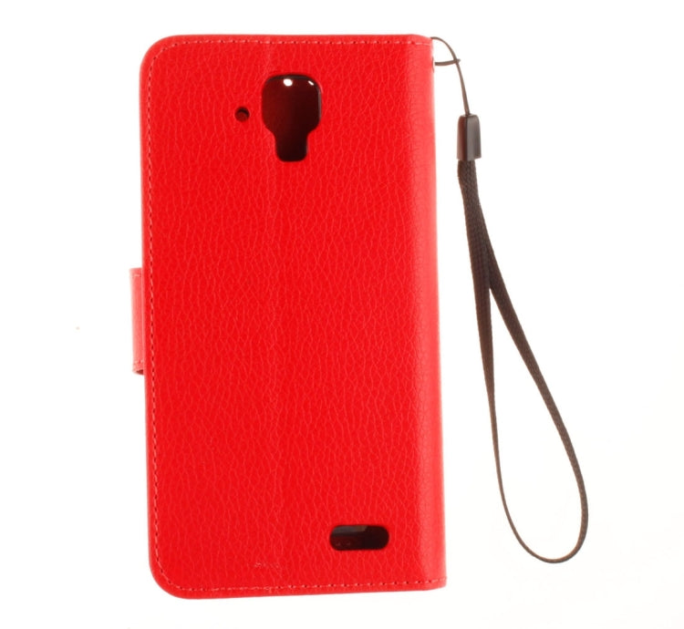 For Lenovo A536 Litchi Texture Horizontal Flip PU Leather Case with Holder & Card Slots & Wallet & Photo Frame & Lanyard