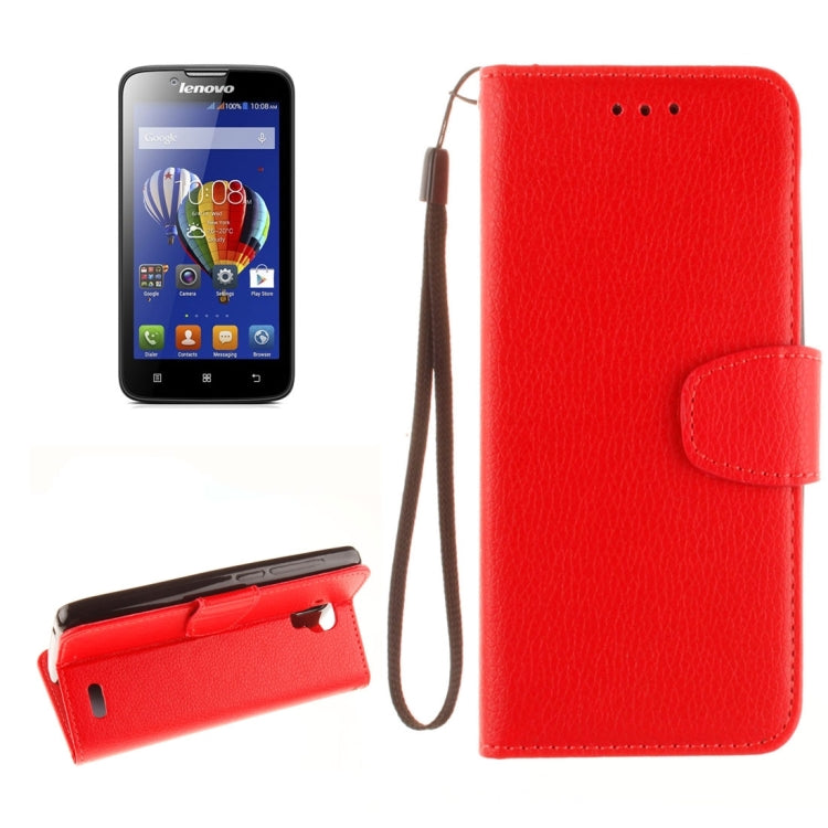 For Lenovo A536 Litchi Texture Horizontal Flip PU Leather Case with Holder & Card Slots & Wallet & Photo Frame & Lanyard