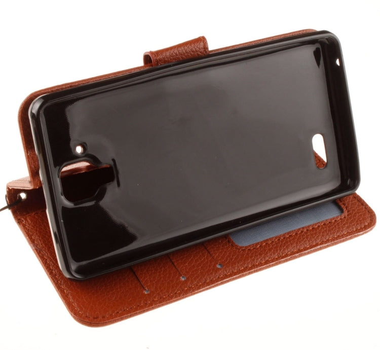 For Lenovo A536 Litchi Texture Horizontal Flip PU Leather Case with Holder & Card Slots & Wallet & Photo Frame & Lanyard