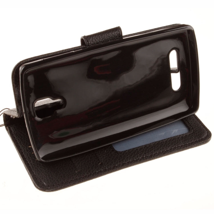 For Lenovo A1000 Litchi Texture Horizontal Flip PU Leather Case with Holder & Card Slots & Wallet & Photo Frame & Lanyard