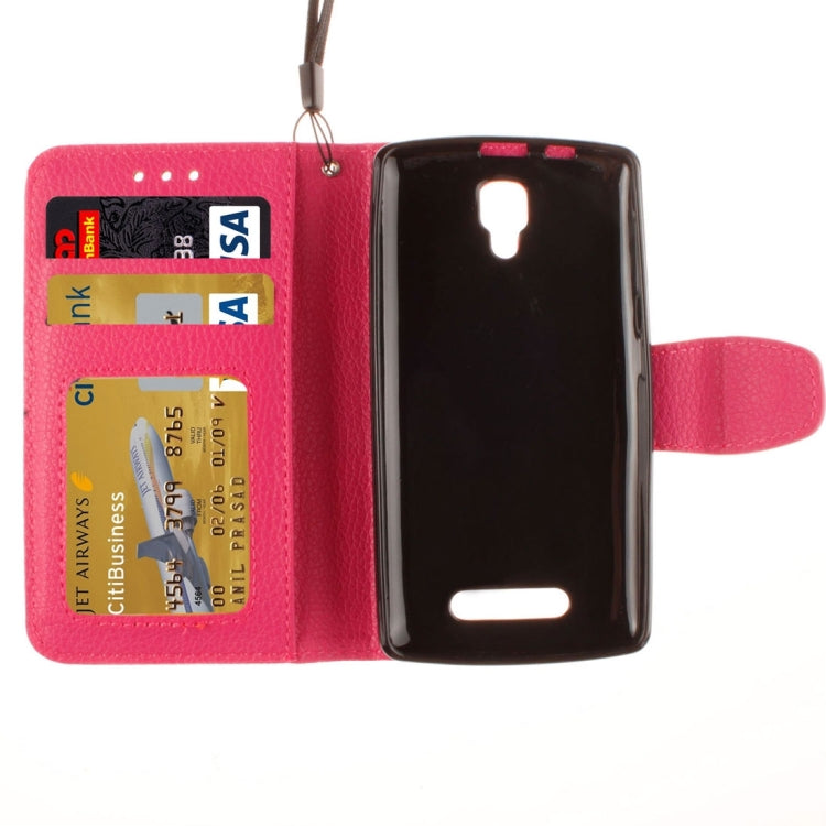 For Lenovo A1000 Litchi Texture Horizontal Flip PU Leather Case with Holder & Card Slots & Wallet & Photo Frame & Lanyard