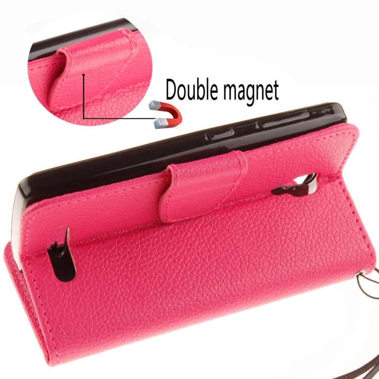 For Lenovo A1000 Litchi Texture Horizontal Flip PU Leather Case with Holder & Card Slots & Wallet & Photo Frame & Lanyard