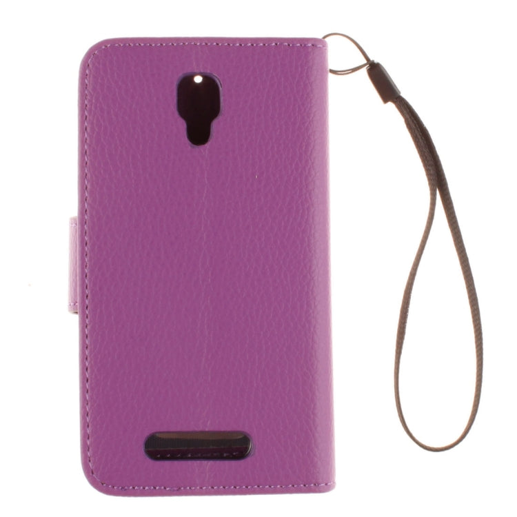 For Lenovo A1000 Litchi Texture Horizontal Flip PU Leather Case with Holder & Card Slots & Wallet & Photo Frame & Lanyard