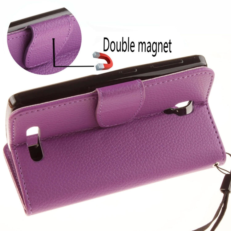 For Lenovo A1000 Litchi Texture Horizontal Flip PU Leather Case with Holder & Card Slots & Wallet & Photo Frame & Lanyard