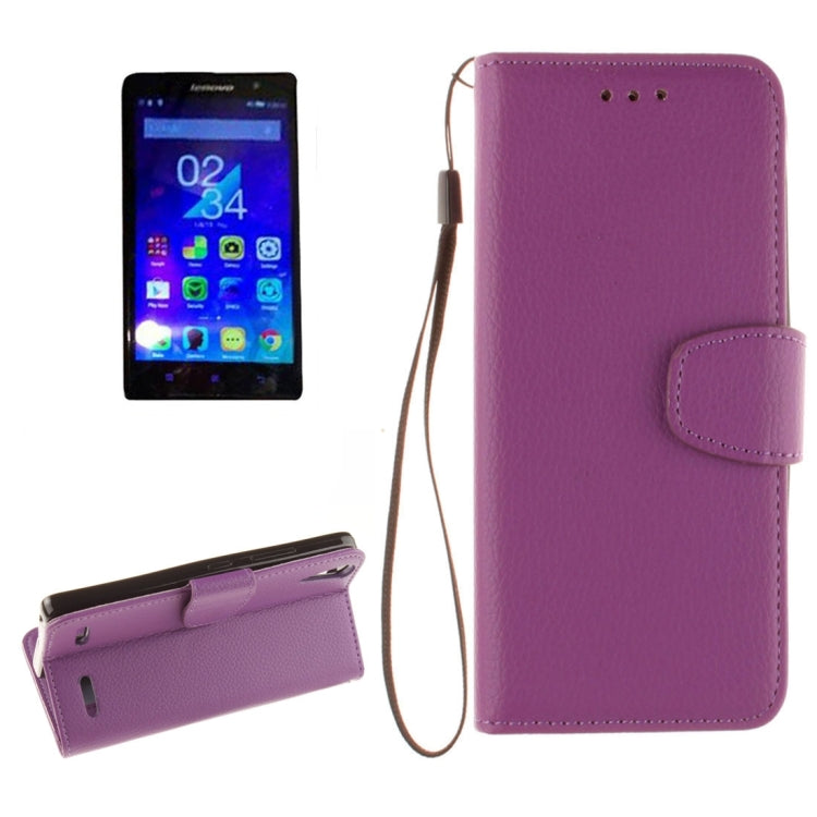 For Lenovo A6000 & K3 Litchi Texture Horizontal Flip PU Leather Case with Holder & Card Slots & Wallet & Photo Frame & Lanyard