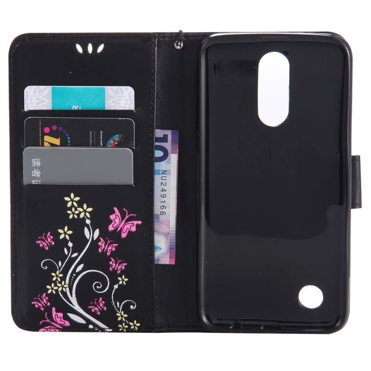 For LG K8 (2017) Painted Butterfly Pattern Horizontal Flip Leather Case with Holder & Card Slots & Wallet & Lanyard