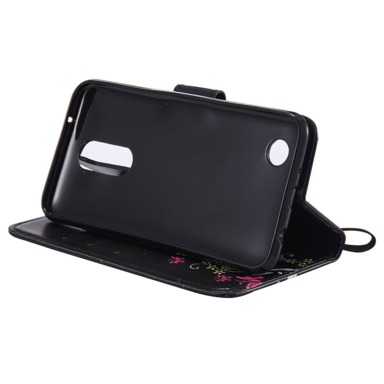 For LG K8 (2017) Painted Butterfly Pattern Horizontal Flip Leather Case with Holder & Card Slots & Wallet & Lanyard