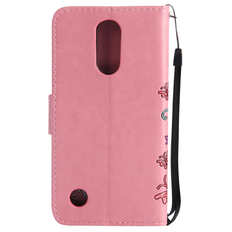 For LG K8 (2017) Painted Butterfly Pattern Horizontal Flip Leather Case with Holder & Card Slots & Wallet & Lanyard