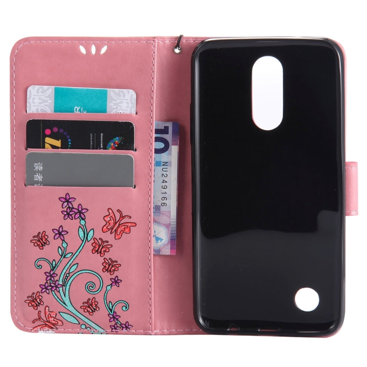 For LG K8 (2017) Painted Butterfly Pattern Horizontal Flip Leather Case with Holder & Card Slots & Wallet & Lanyard