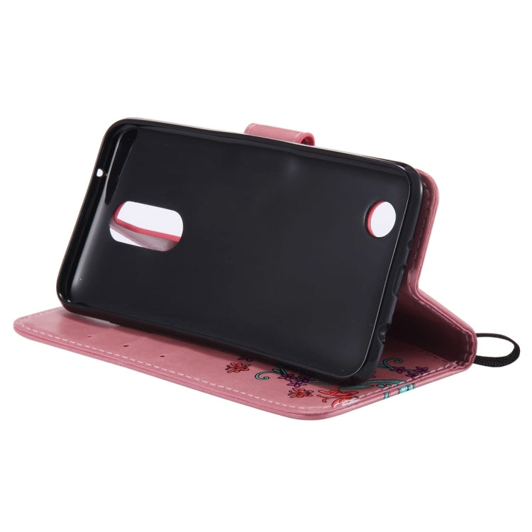 For LG K8 (2017) Painted Butterfly Pattern Horizontal Flip Leather Case with Holder & Card Slots & Wallet & Lanyard