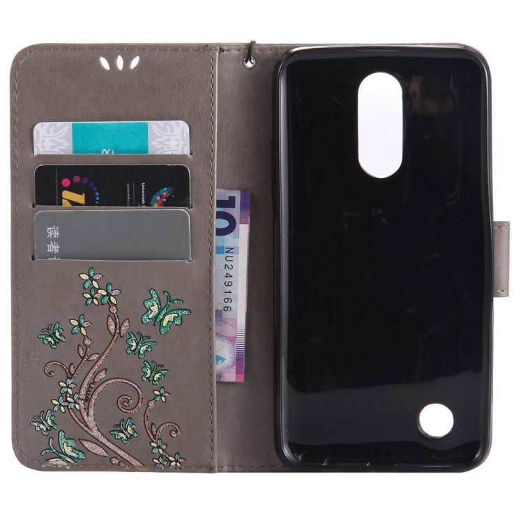 For LG K8 (2017) Painted Butterfly Pattern Horizontal Flip Leather Case with Holder & Card Slots & Wallet & Lanyard