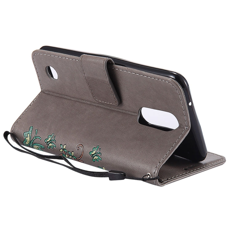 For LG K8 (2017) Painted Butterfly Pattern Horizontal Flip Leather Case with Holder & Card Slots & Wallet & Lanyard