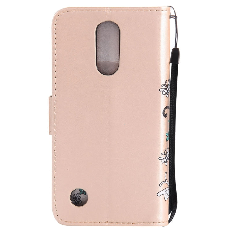 For LG K8 (2017) Painted Butterfly Pattern Horizontal Flip Leather Case with Holder & Card Slots & Wallet & Lanyard