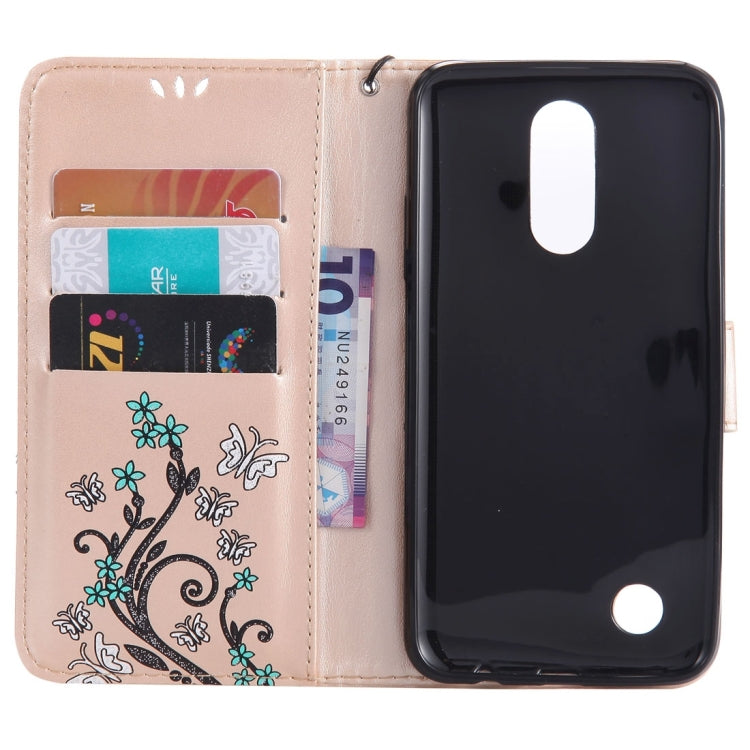 For LG K8 (2017) Painted Butterfly Pattern Horizontal Flip Leather Case with Holder & Card Slots & Wallet & Lanyard