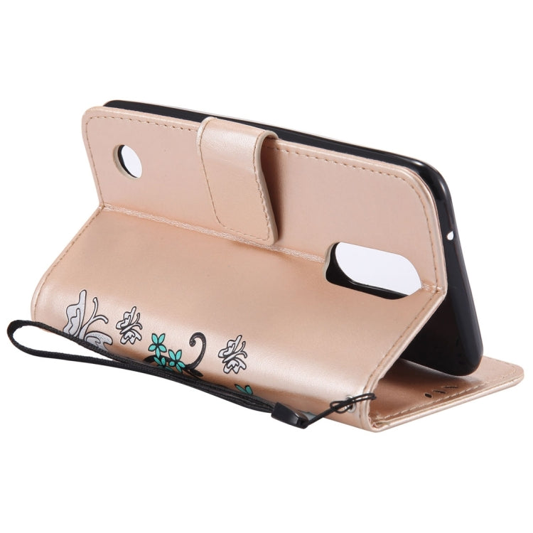 For LG K8 (2017) Painted Butterfly Pattern Horizontal Flip Leather Case with Holder & Card Slots & Wallet & Lanyard