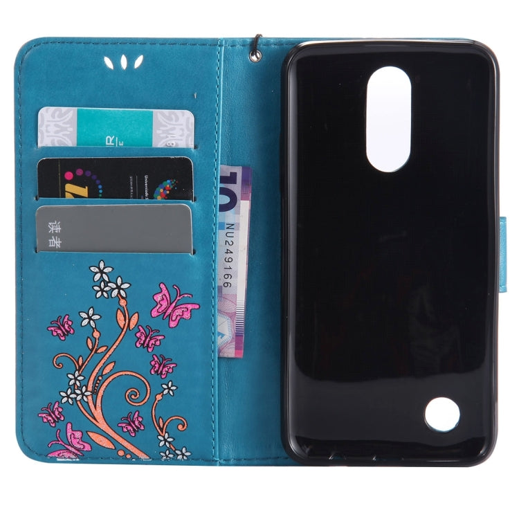 For LG K8 (2017) Painted Butterfly Pattern Horizontal Flip Leather Case with Holder & Card Slots & Wallet & Lanyard
