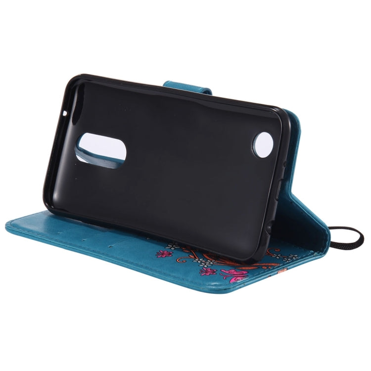 For LG K8 (2017) Painted Butterfly Pattern Horizontal Flip Leather Case with Holder & Card Slots & Wallet & Lanyard