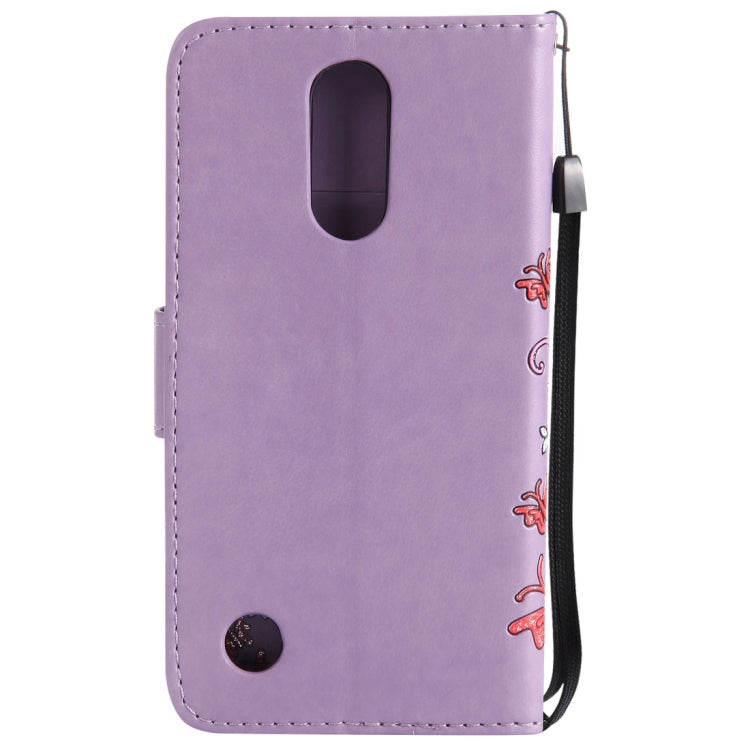 For LG K8 (2017) Painted Butterfly Pattern Horizontal Flip Leather Case with Holder & Card Slots & Wallet & Lanyard