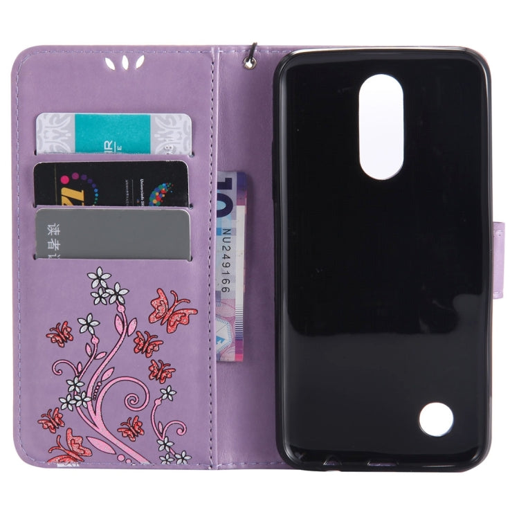 For LG K8 (2017) Painted Butterfly Pattern Horizontal Flip Leather Case with Holder & Card Slots & Wallet & Lanyard