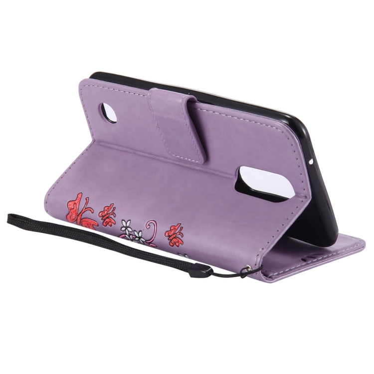 For LG K8 (2017) Painted Butterfly Pattern Horizontal Flip Leather Case with Holder & Card Slots & Wallet & Lanyard