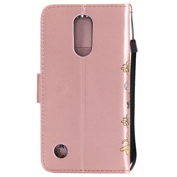 For LG K8 (2017) Painted Butterfly Pattern Horizontal Flip Leather Case with Holder & Card Slots & Wallet & Lanyard