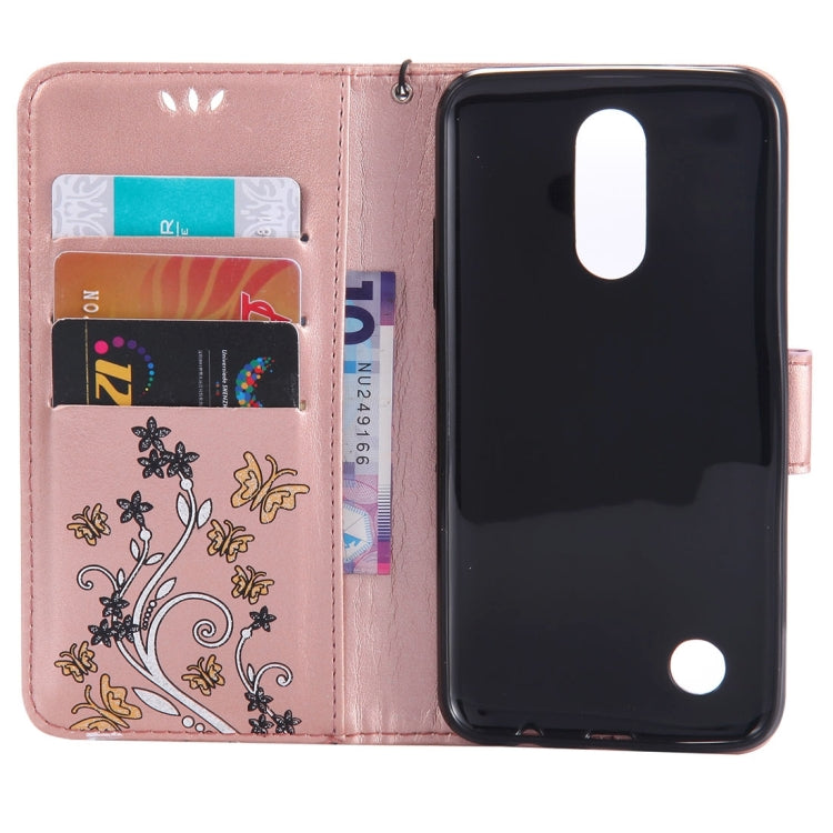 For LG K8 (2017) Painted Butterfly Pattern Horizontal Flip Leather Case with Holder & Card Slots & Wallet & Lanyard
