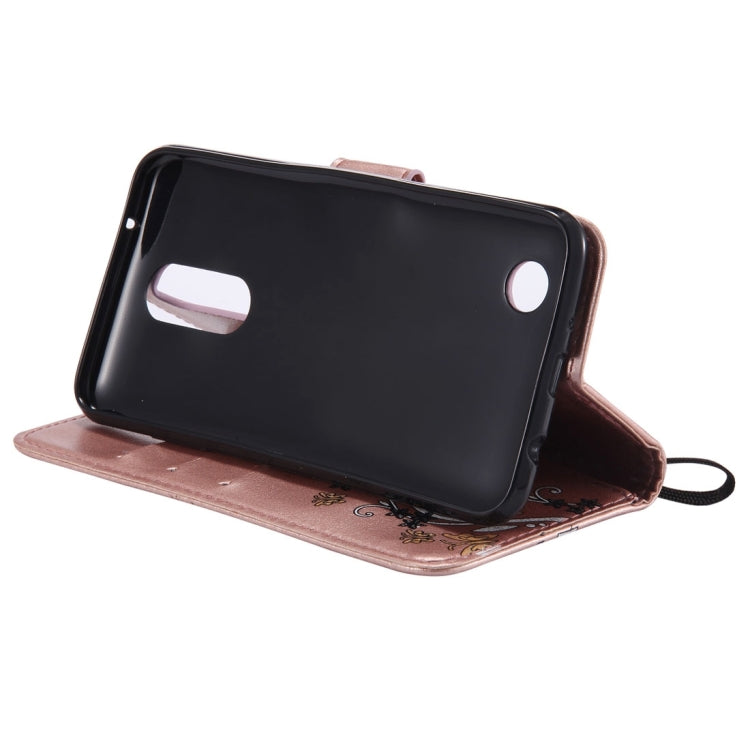 For LG K8 (2017) Painted Butterfly Pattern Horizontal Flip Leather Case with Holder & Card Slots & Wallet & Lanyard