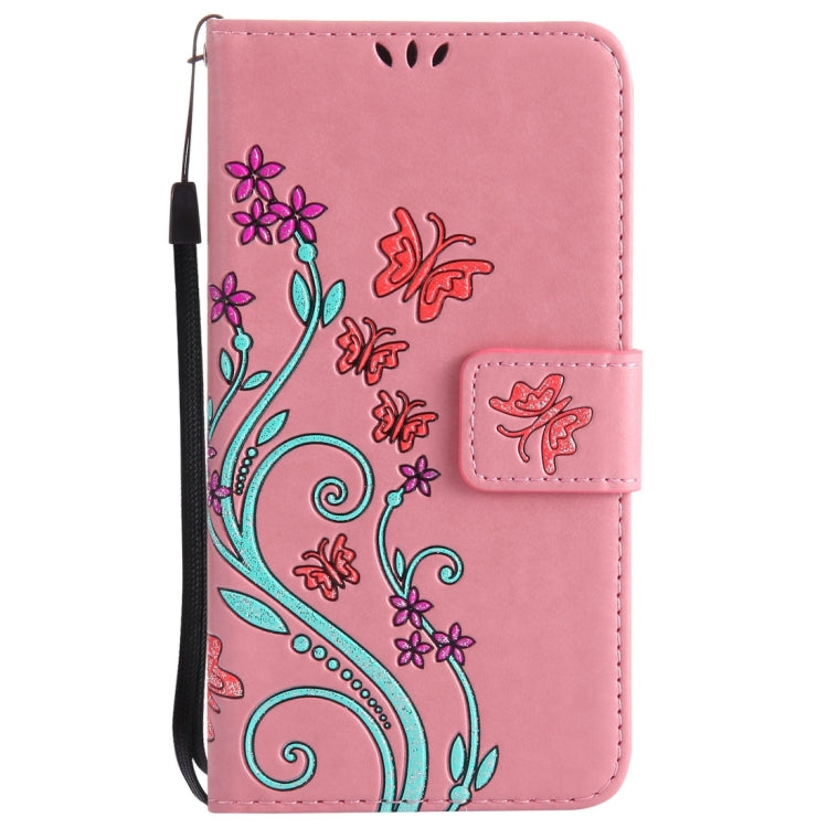 For LG K10 (2017) (US Version) Painted Butterfly Pattern Horizontal Flip Leather Case with Holder & Card Slots & Wallet & Lanyard