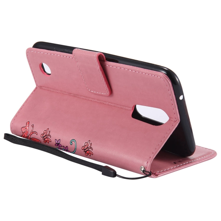 For LG K10 (2017) (US Version) Painted Butterfly Pattern Horizontal Flip Leather Case with Holder & Card Slots & Wallet & Lanyard