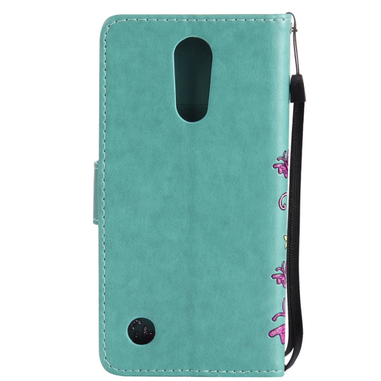 For LG K10 (2017) (US Version) Painted Butterfly Pattern Horizontal Flip Leather Case with Holder & Card Slots & Wallet & Lanyard