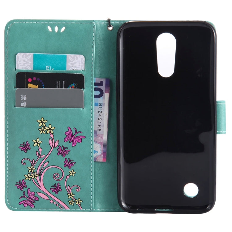 For LG K10 (2017) (US Version) Painted Butterfly Pattern Horizontal Flip Leather Case with Holder & Card Slots & Wallet & Lanyard