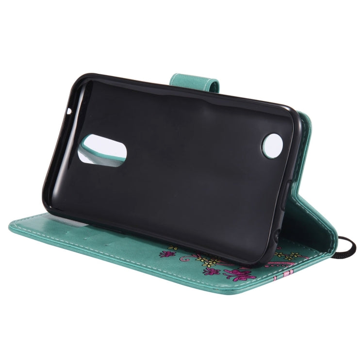 For LG K10 (2017) (US Version) Painted Butterfly Pattern Horizontal Flip Leather Case with Holder & Card Slots & Wallet & Lanyard