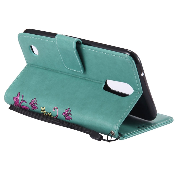 For LG K10 (2017) (US Version) Painted Butterfly Pattern Horizontal Flip Leather Case with Holder & Card Slots & Wallet & Lanyard