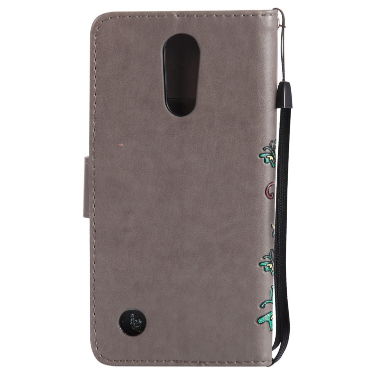 For LG K10 (2017) (US Version) Painted Butterfly Pattern Horizontal Flip Leather Case with Holder & Card Slots & Wallet & Lanyard