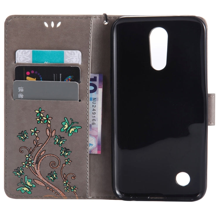 For LG K10 (2017) (US Version) Painted Butterfly Pattern Horizontal Flip Leather Case with Holder & Card Slots & Wallet & Lanyard