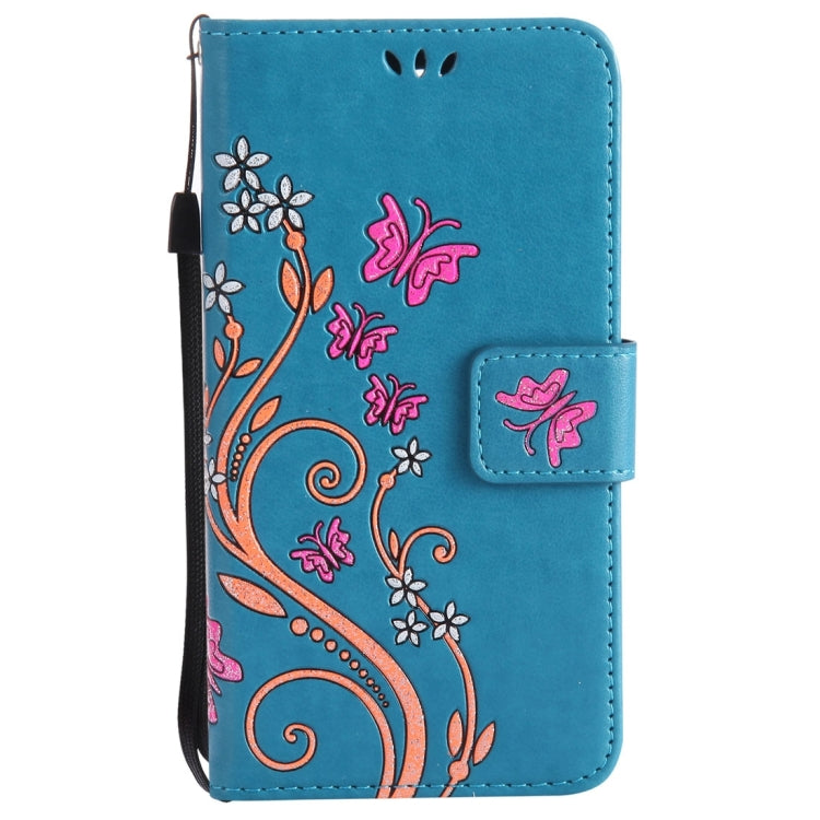 For LG K10 (2017) (US Version) Painted Butterfly Pattern Horizontal Flip Leather Case with Holder & Card Slots & Wallet & Lanyard