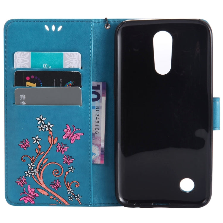 For LG K10 (2017) (US Version) Painted Butterfly Pattern Horizontal Flip Leather Case with Holder & Card Slots & Wallet & Lanyard