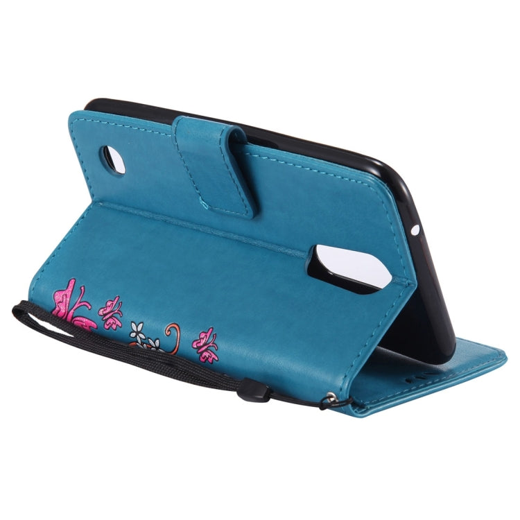 For LG K10 (2017) (US Version) Painted Butterfly Pattern Horizontal Flip Leather Case with Holder & Card Slots & Wallet & Lanyard