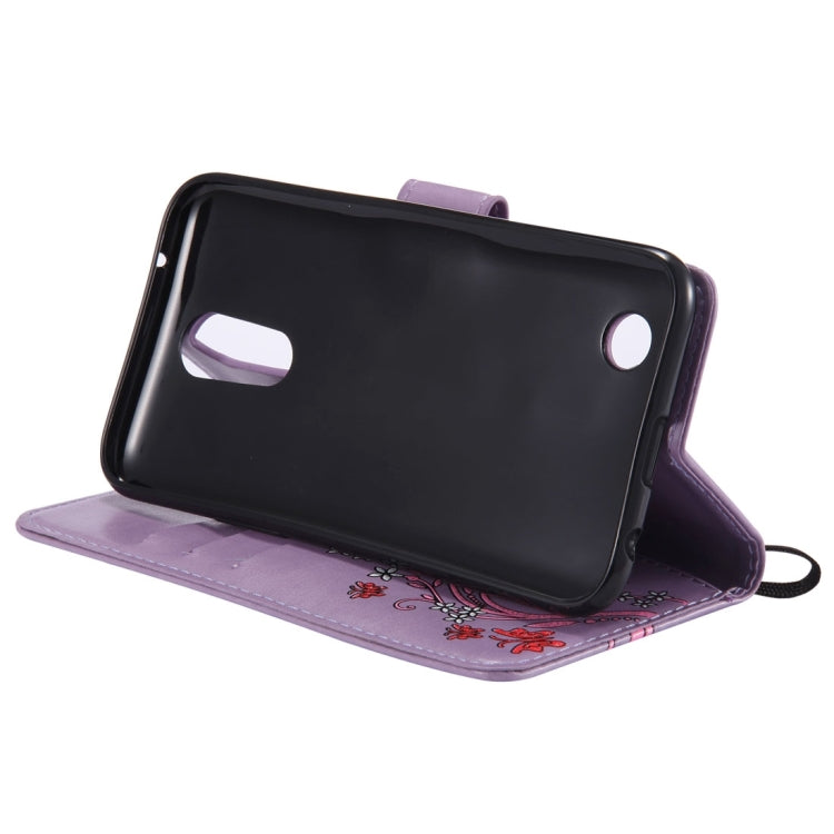 For LG K10 (2017) (US Version) Painted Butterfly Pattern Horizontal Flip Leather Case with Holder & Card Slots & Wallet & Lanyard